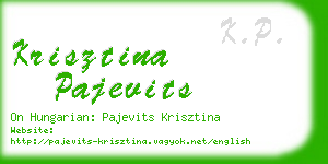 krisztina pajevits business card